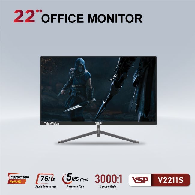 Màn hình LED ThinkVision 22inch V2211S - Đen