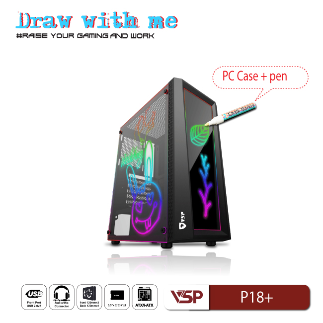Case gaming kèm bút vẽ dạ quang P18+