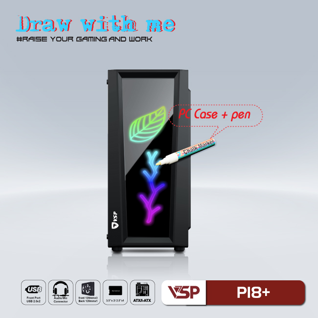 Case Gaming Kèm Bút Vẽ Dạ Quang P18+