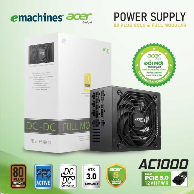 Bộ nguồn 80 Plus gold emachines Acer gadget  AC1000 fr