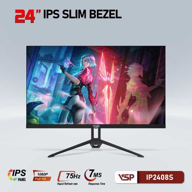 Màn hình VSP IPS Thinking 24inch tràn viền IP2408S - 75Hz