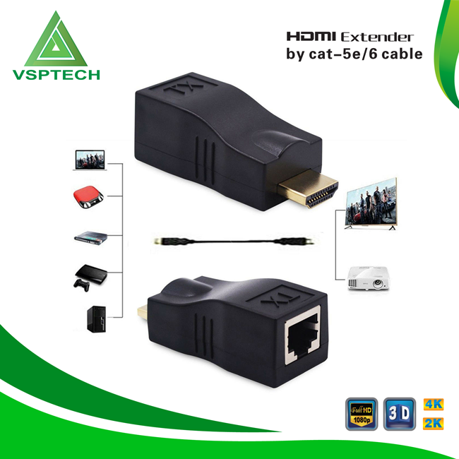 Thiết bị nối dài tín hiệu HDMI Extender RJ45 30m