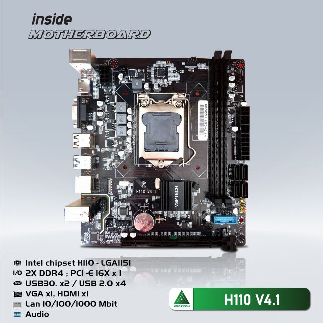 BO MẠCH CHỦ|  MAINBOARD VSPTECH H110 V4.1