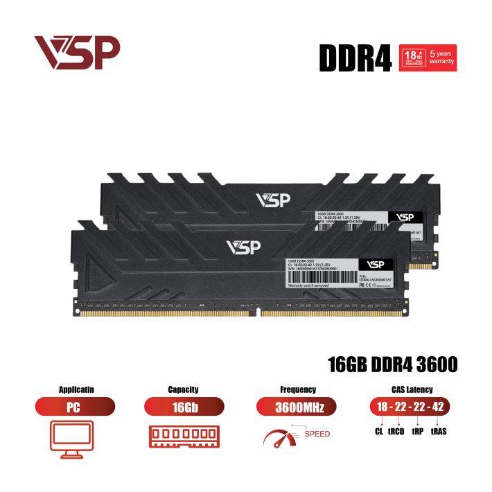 Ram PC VSP DDR4 16Gb - 3600MHz