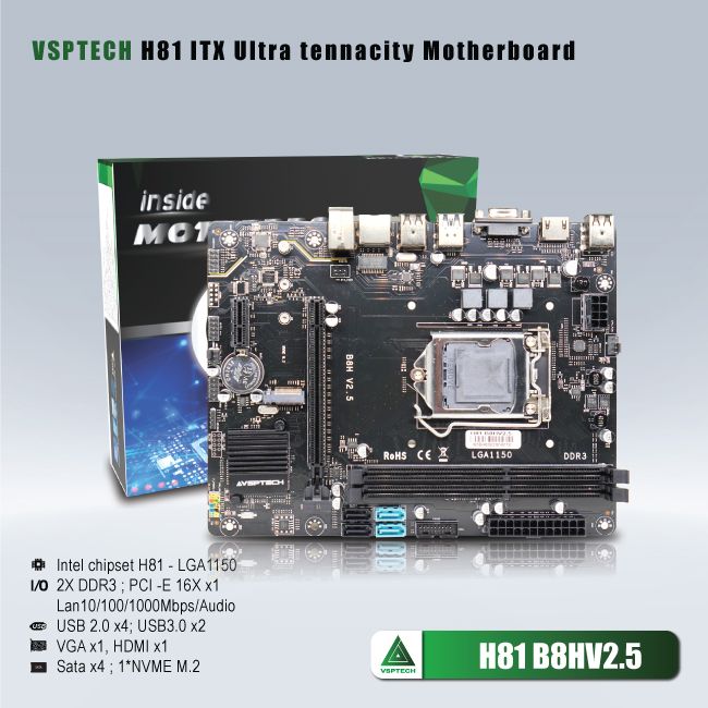 BO MẠCH CHỦ | MAINBOARD VSPTECH H81 B8HV2.5