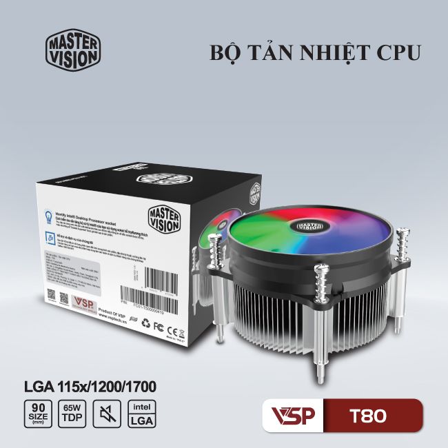 Quạt tản nhiệt CPU MASTER VISION T80 LED