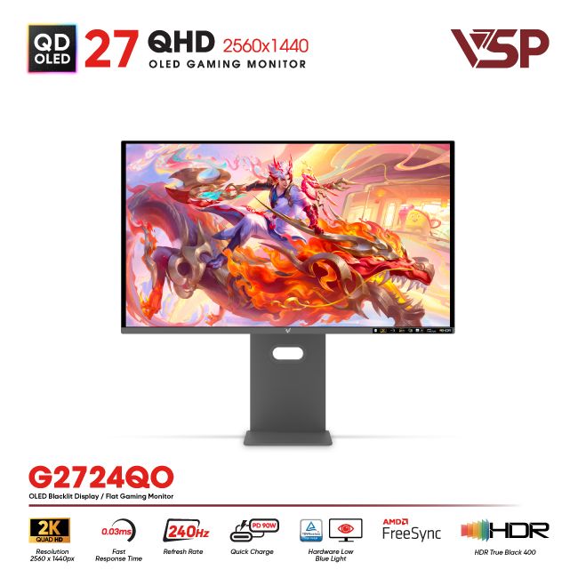 Màn hình QD-OLED Ai gaming Vision Pro G2724QO - 2K 240Hz 