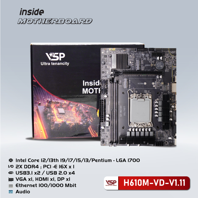 Bo mạch chủ| Mainboard VSP H610M-VD-V1.11