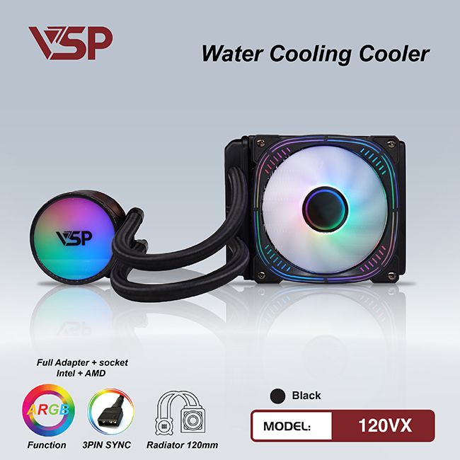 Tản nhiệt nước heatsink CPU cooler 120VX - Đen