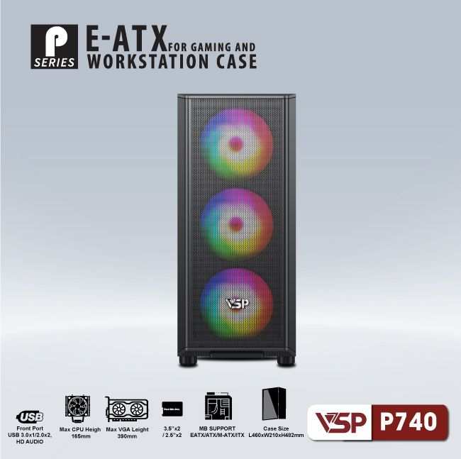 Vỏ Case máy tính workstation VSP P740 - E-ATX