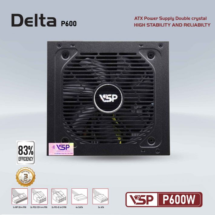 Bộ nguồn máy tính Delta VSP P600W