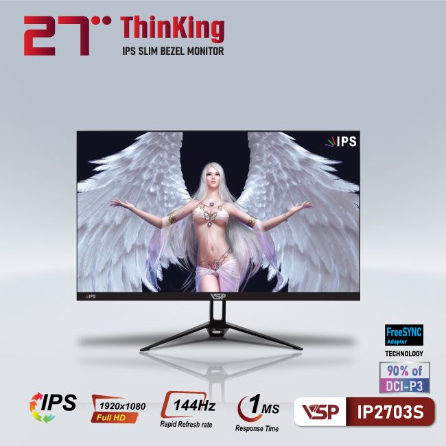 Màn hình VSP IPS esport gaming 27inch tràn viền IP2703S - Đen - FULL HD