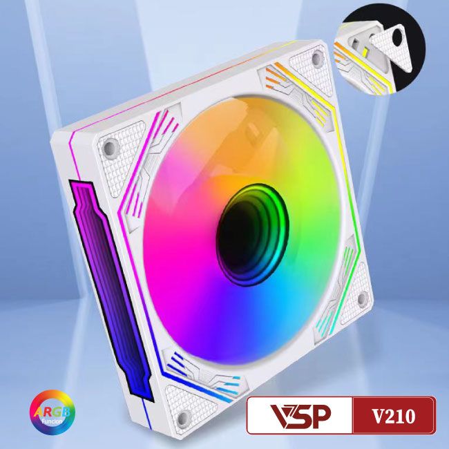 QUẠT TẢN NHIỆT COOLER SILEN V210 LED ARGB WHITE