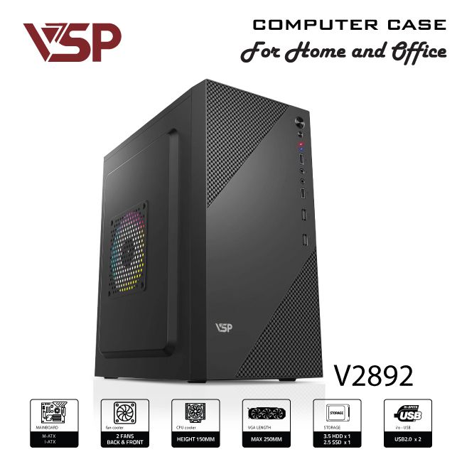 Case văn phòng VSP  M-ATX/I-ATX V2892