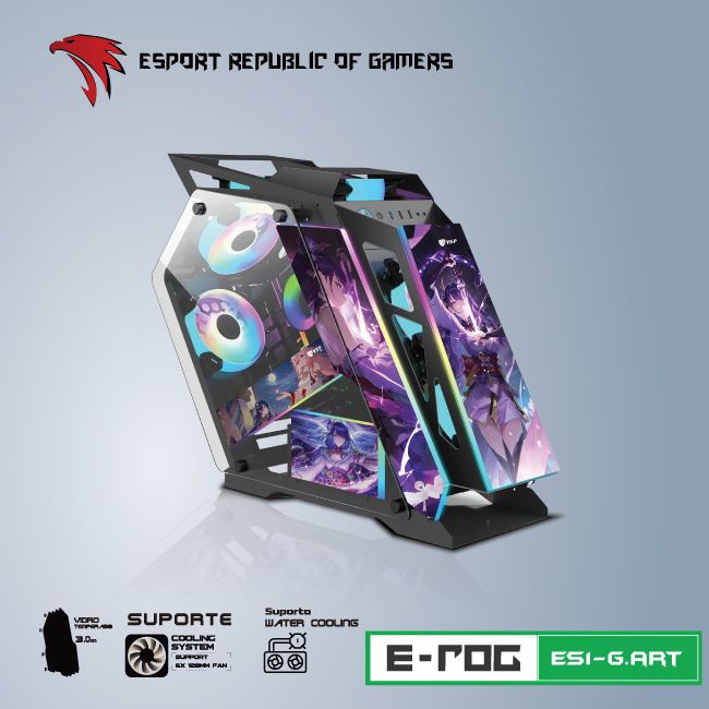 VỎ CASE MÁY TÍNH VSP ESPORT REPUBLIC OF GAMERS ES1-G.ART - ĐEN
