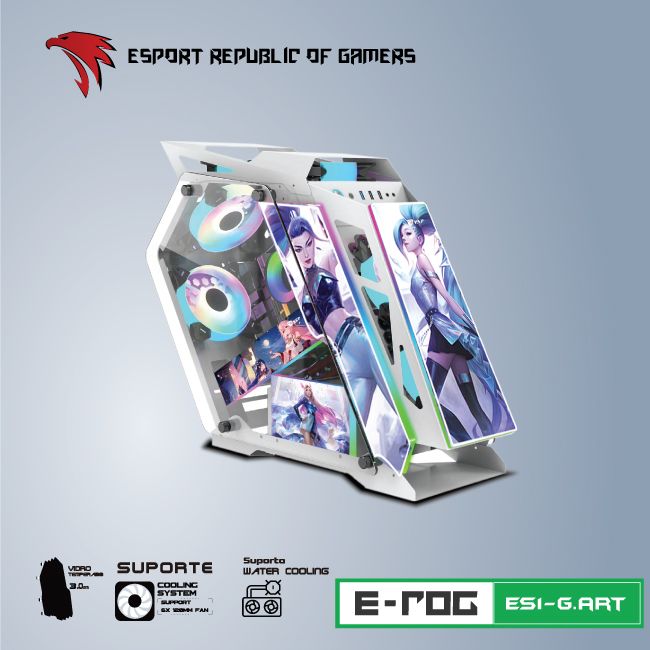 VỎ CASE MÁY TÍNH VSP ESPORT REPUBLIC OF GAMERS ES1-G.ART - TRẮNG