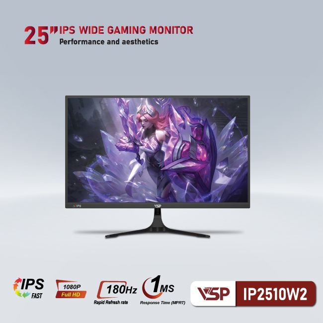 Màn hình VSP Fast IPS - IP2510W2 - 25 inch - 180Hz - 1Ms