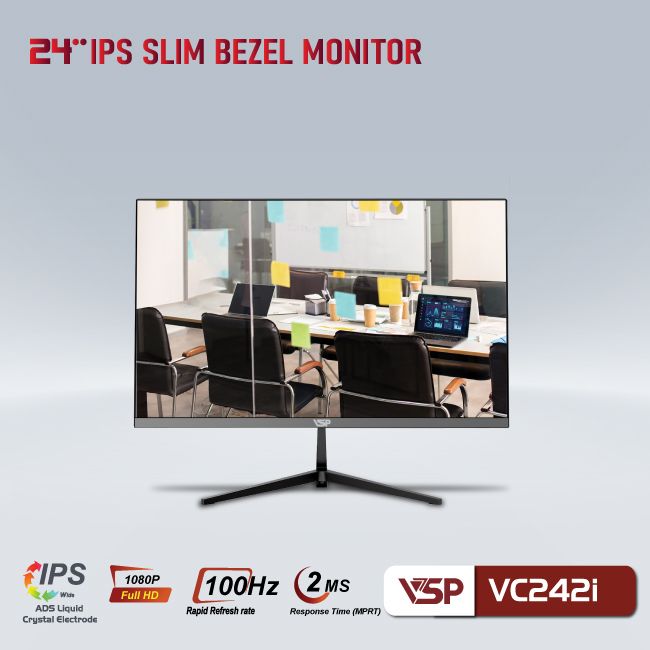 Màn hình VSP IPS 24inch VC242i - 100Hz - 2Ms - Đen