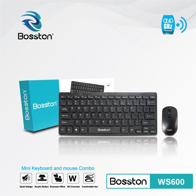 Bộ combo bàn phím + mouse mini Bosston WS600 cho văn phòng 