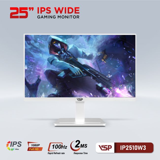 Màn hình VSP IPS - IP2510W3 - 25 inch - 100Hz - 2Ms - Trắng