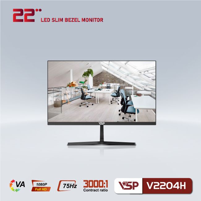 Màn hình phẳng VSP V2204H - 75Hz - Đen