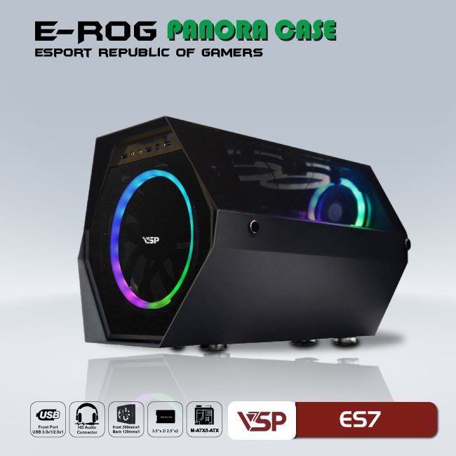 Vỏ Case Máy Tính Esport Gaming ES7 Đen