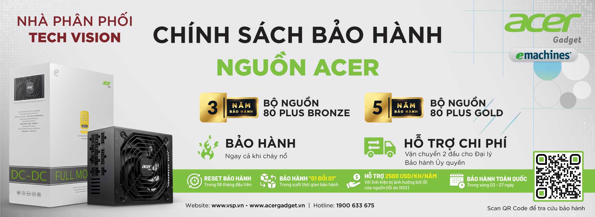 Chính sách bảo hành nguồn ACER 